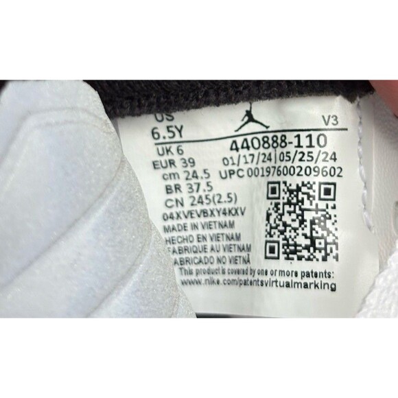 Nike Air Jordan 5 Retro White Black Size 6.5 Youth (Size 8 Women's) - Picture 10 of 10